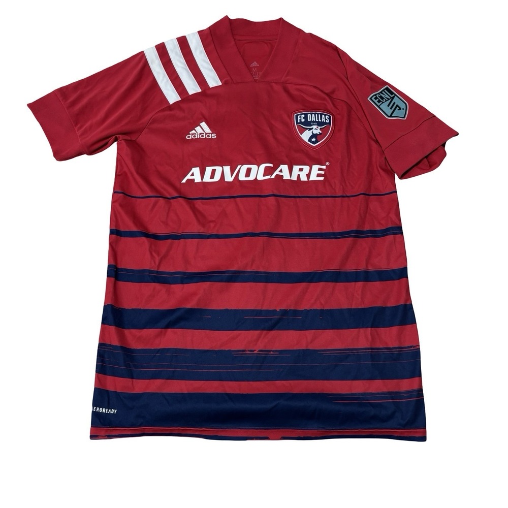 Adidas Aeroready x FC Dallas Men's Striped Jersey Size Medium 20 x 29